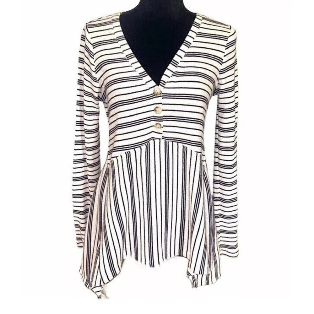 Maeve Anthropologie Eliza Henley Babydoll Tunic Top Shirt Thermal‎ Size XS (H4)